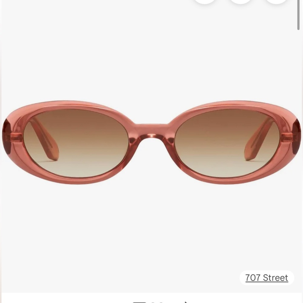 Quay Australia Oval Sunglasses in Rose Coral with Gradient Brown Lenses